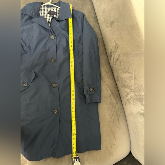 Lands' End Women’s Deep Blue Trench Coat, Size Small - Picture 6 of 9